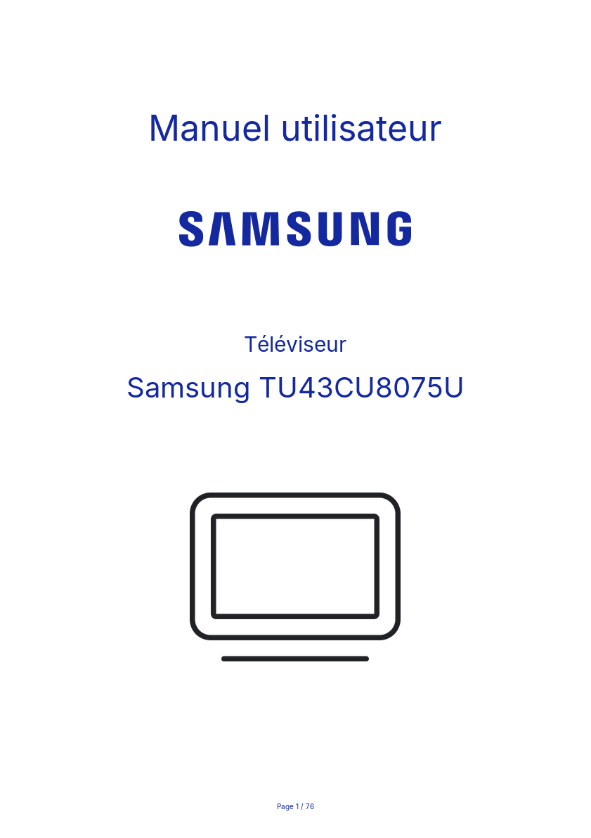 Page n°1 - Manuel utilisateur Samsung TU43CU8075U