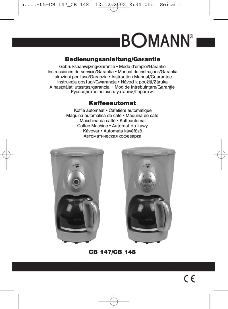 Page 1 de la notice Manuel utilisateur Bomann CB 147