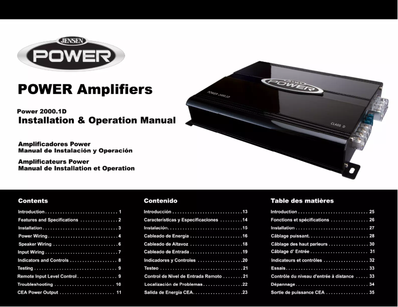 Image de la première page du manuel de l'appareil Power 20001D