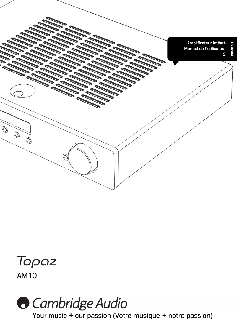 Image de la première page du manuel de l'appareil Topaz AM10