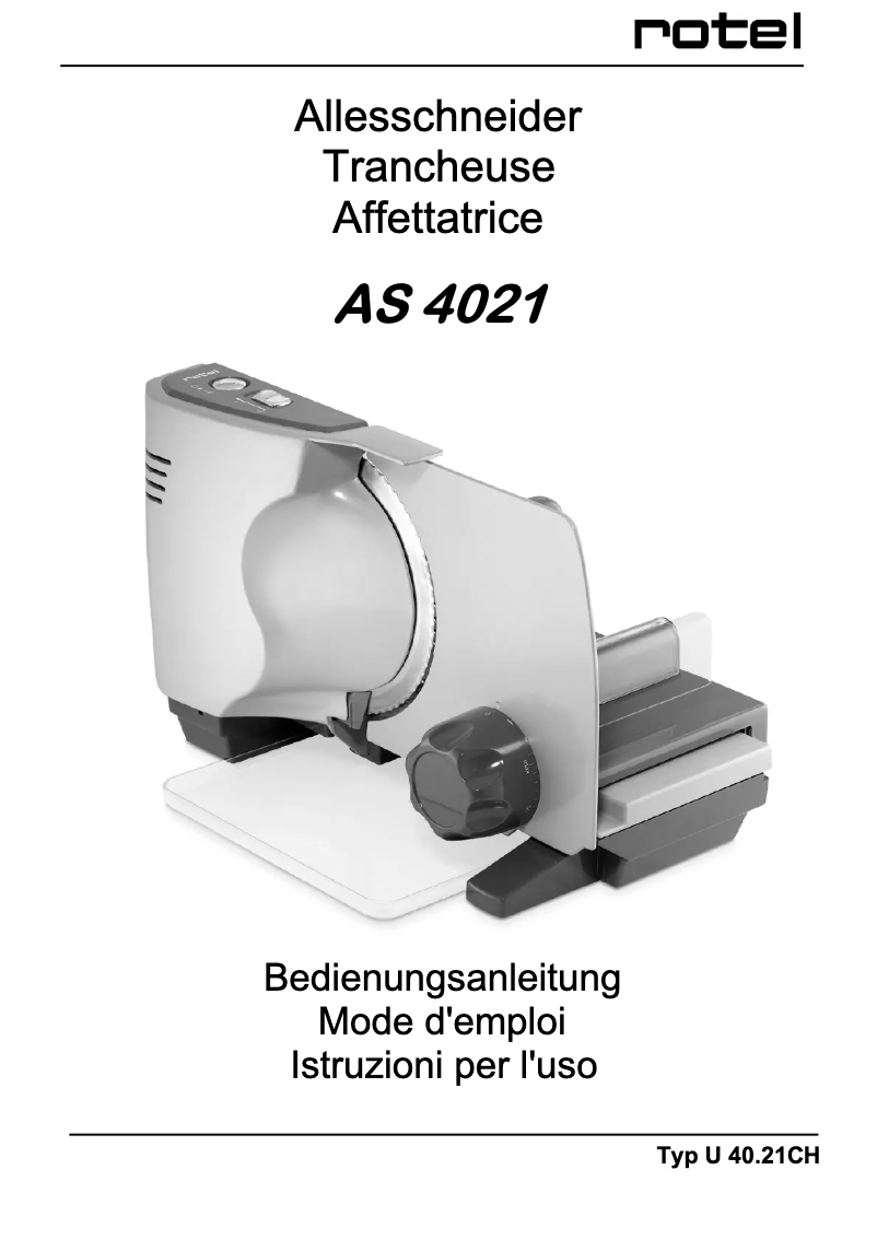 Image de la première page du manuel de l'appareil AS 4021