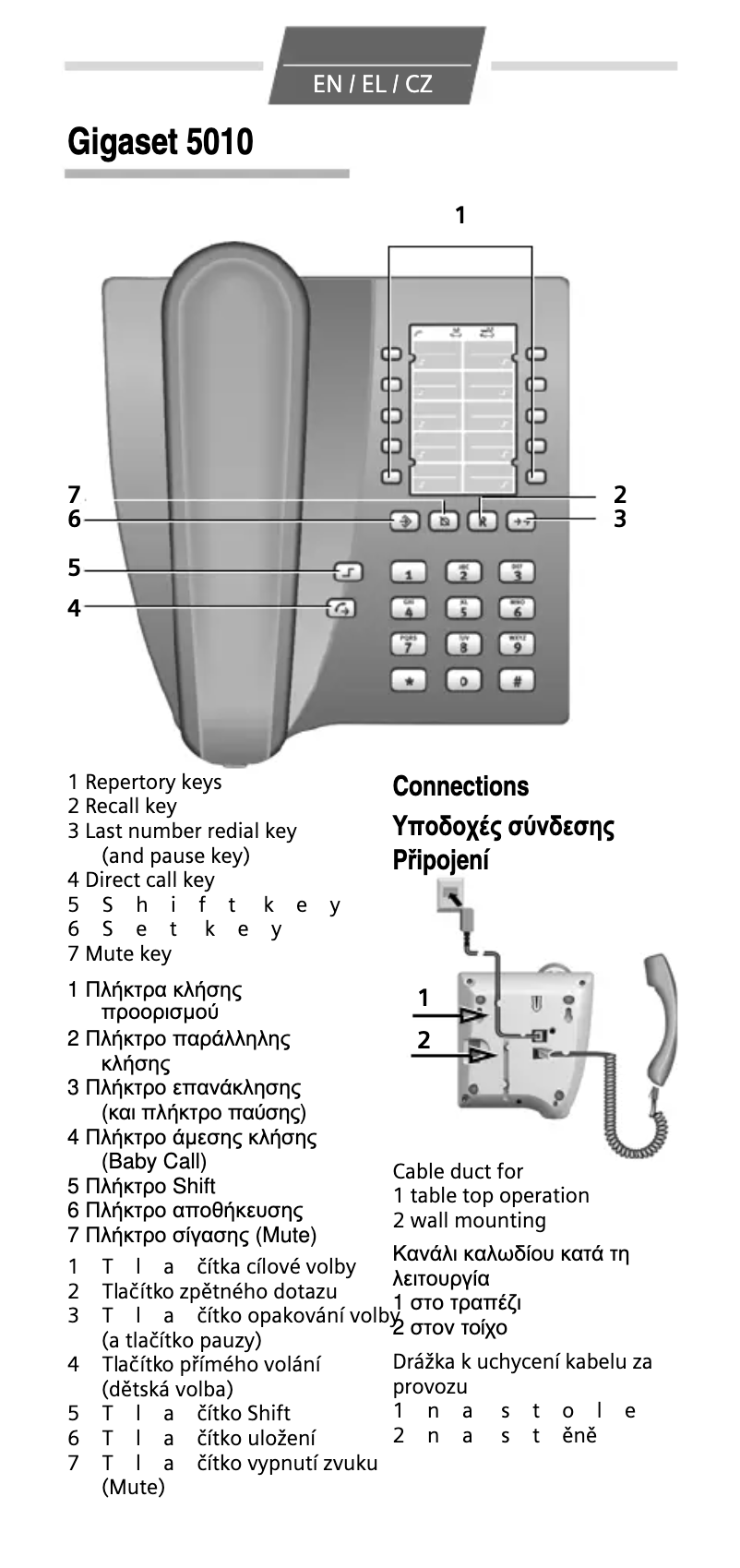 Imagen de la primera página del manual del dispositivo Gigaset 5010