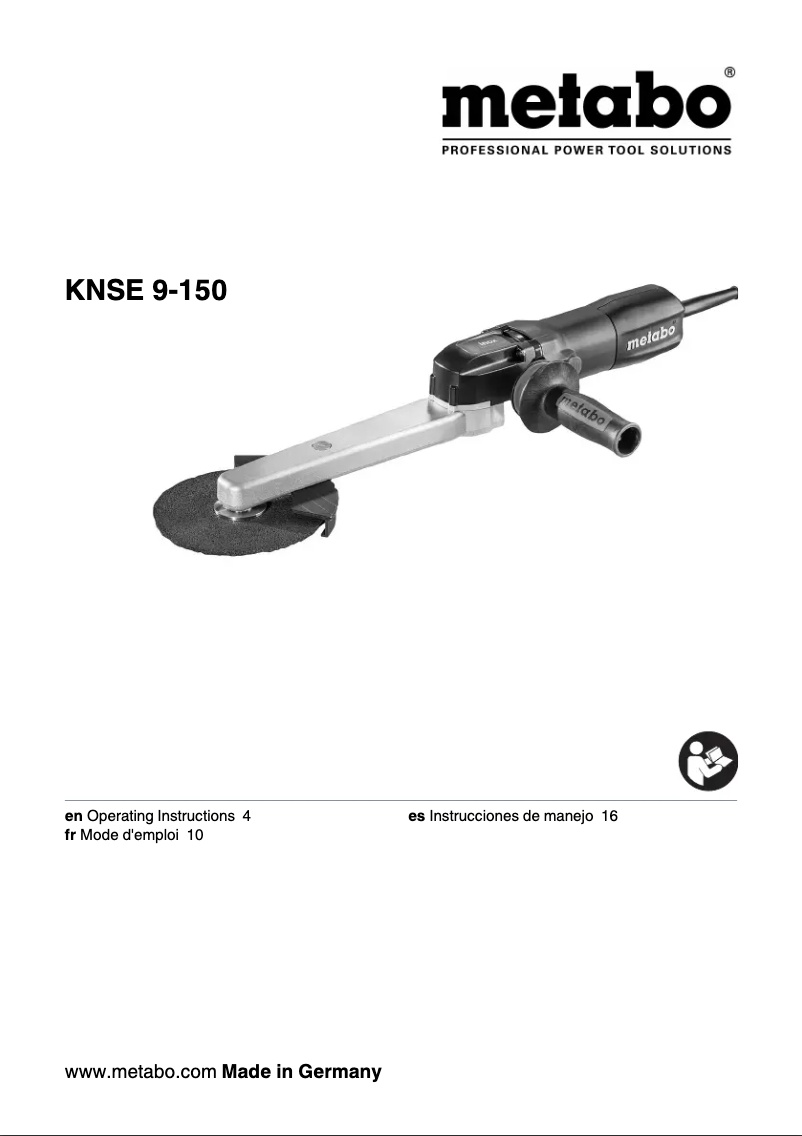 Page n°1 - Manuel utilisateur Metabo KNSE 9-150