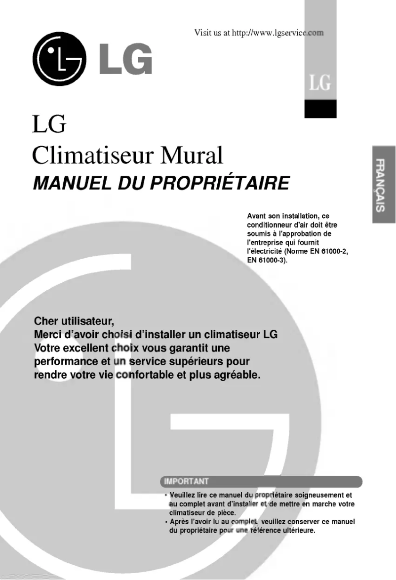 Page 1 de la notice Manuel utilisateur LG LSUH126FUL0