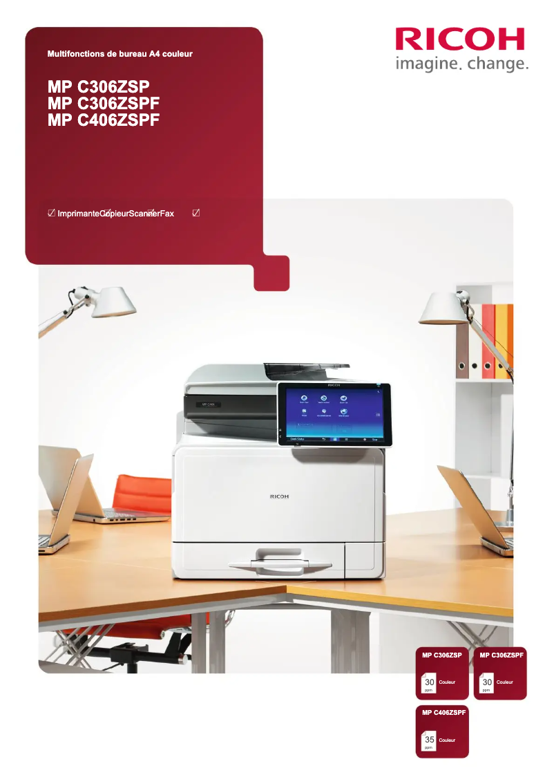 Page 1 de la notice Manuel utilisateur Ricoh MP C306ZSP