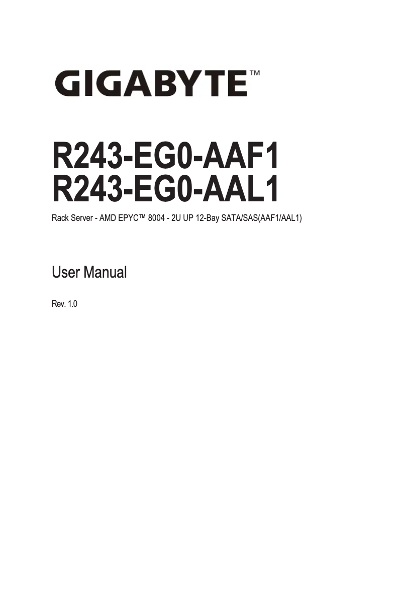 Image de la première page du manuel de l'appareil R243-EG0