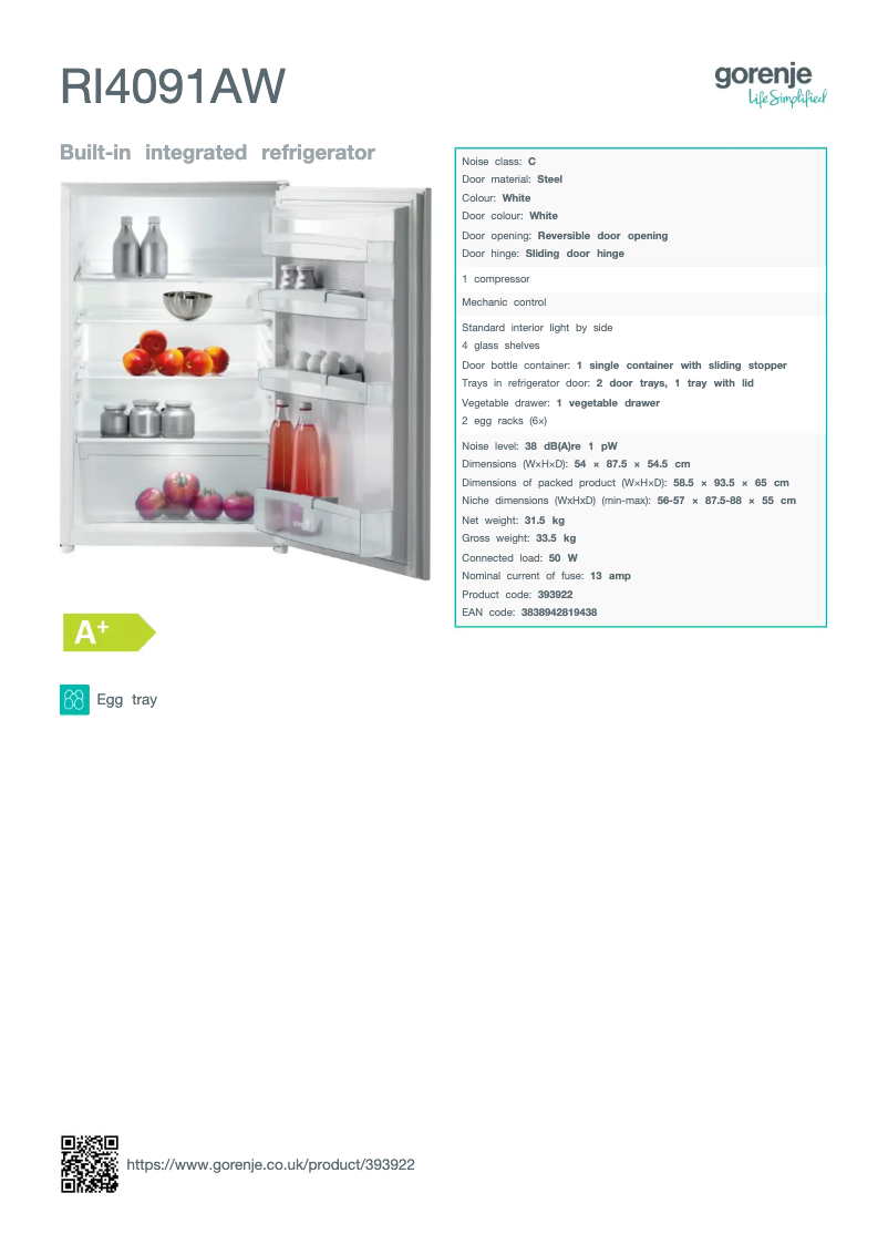 Image de la première page du manuel de l'appareil RI4091AW