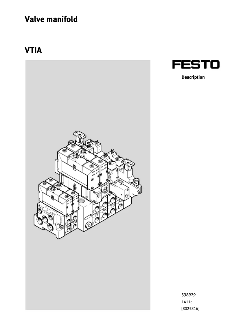 Page 1 de la notice Manuel utilisateur Festo VTIA
