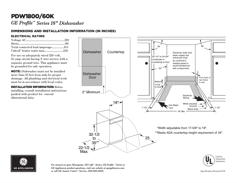 Image de la première page du manuel de l'appareil PDW1800KBB