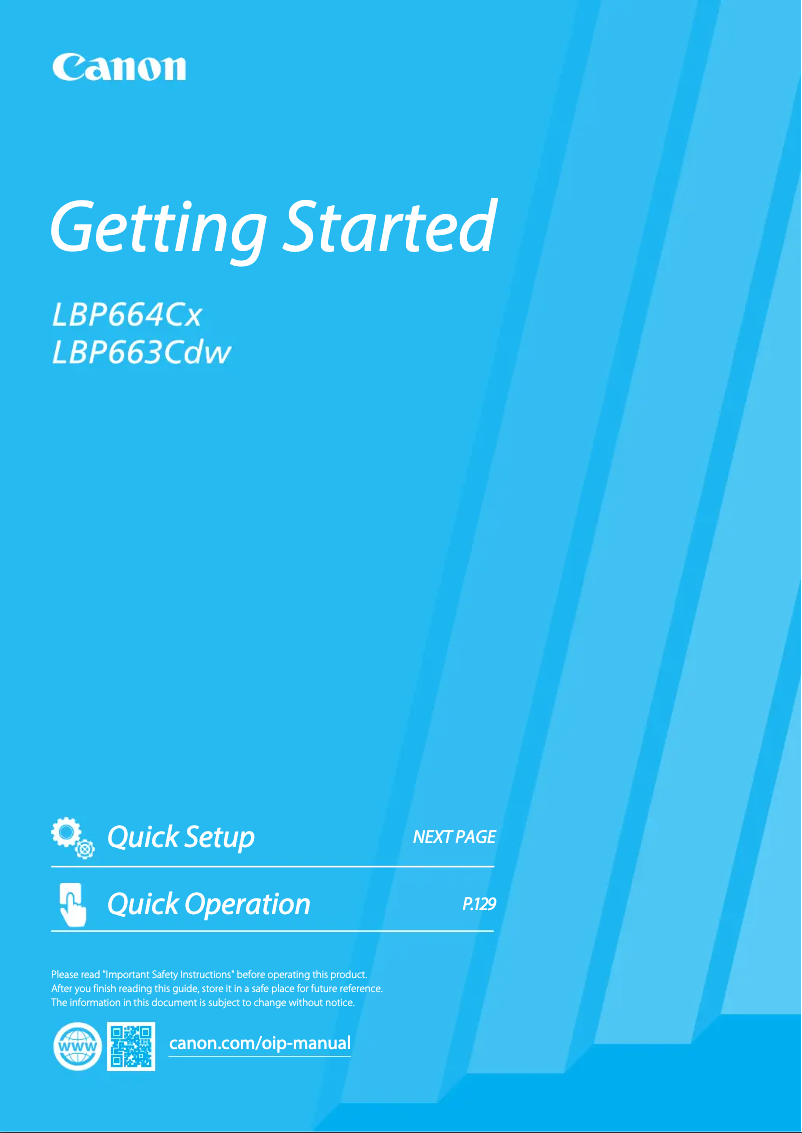 Page 1 de la notice Manuel utilisateur Canon i-Sensys LBP663Cdw