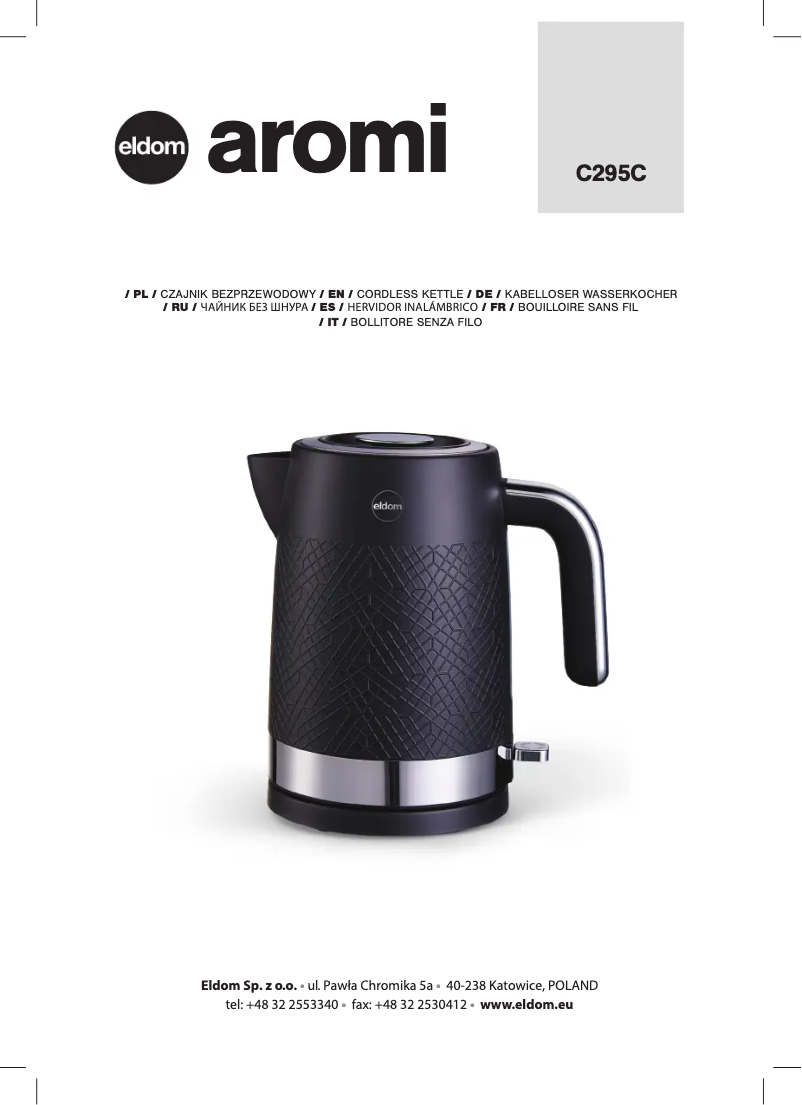 Page n°1 - Manuel utilisateur Eldom Aromi C295C