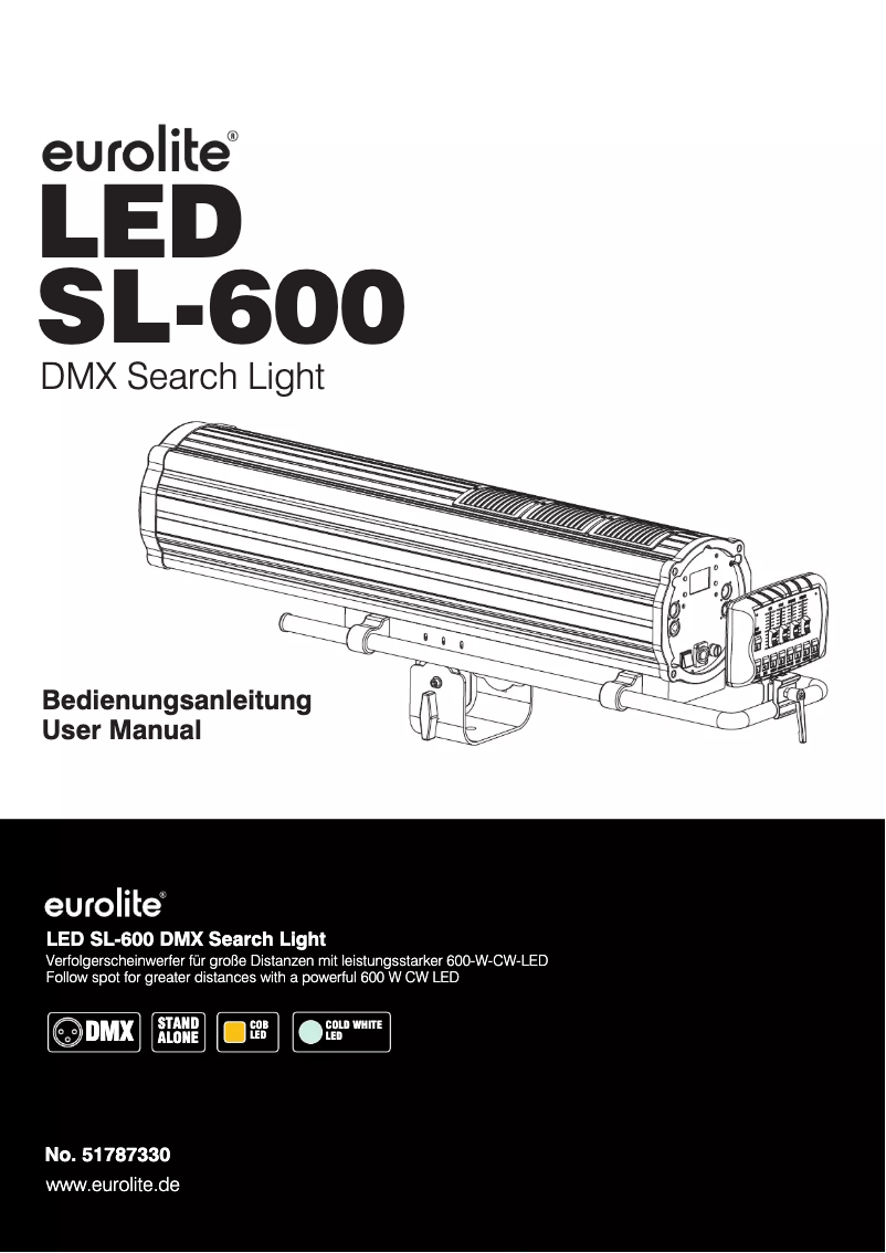 Page 1 de la notice Manuel utilisateur Eurolite LED SL-600