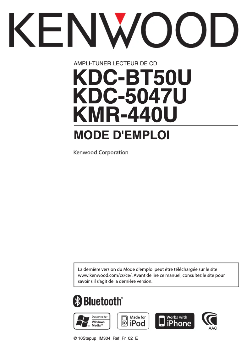 Page n°1 - Manuel utilisateur Kenwood KDC-5047U