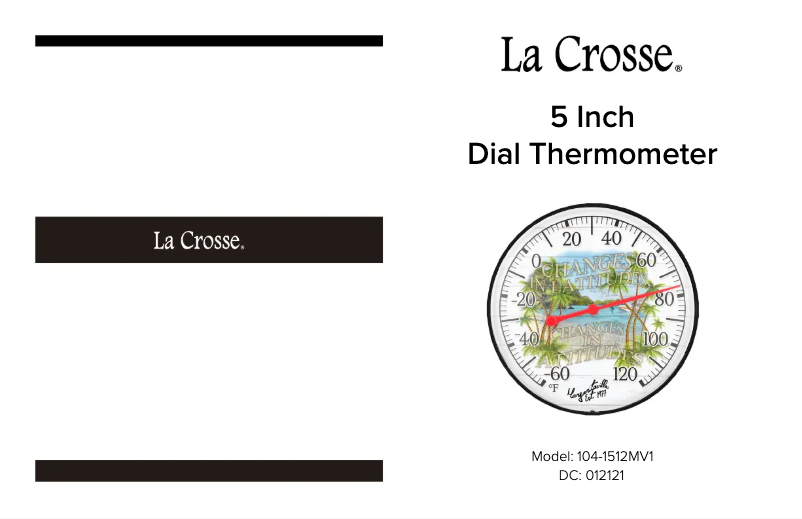 Page n°1 - Manuel utilisateur La Crosse Technology 104-20747MV