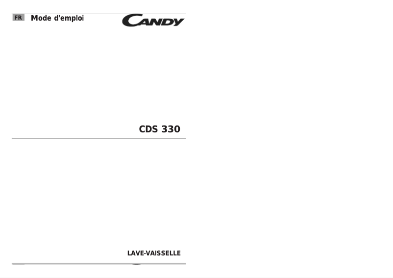 Page 1 de la notice Manuel utilisateur Candy CDS 330