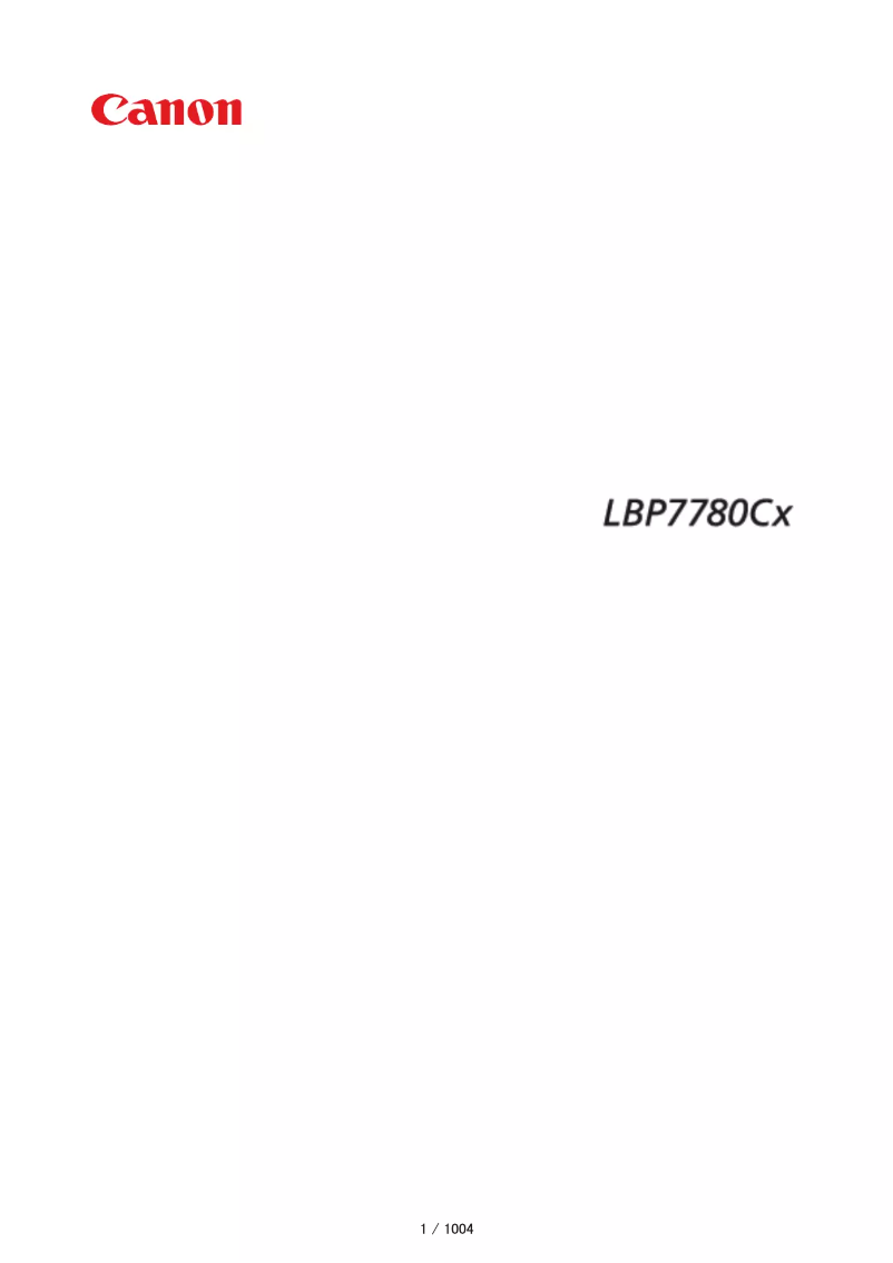 Image de la première page du manuel de l'appareil i-SENSYS LBP7780Cx