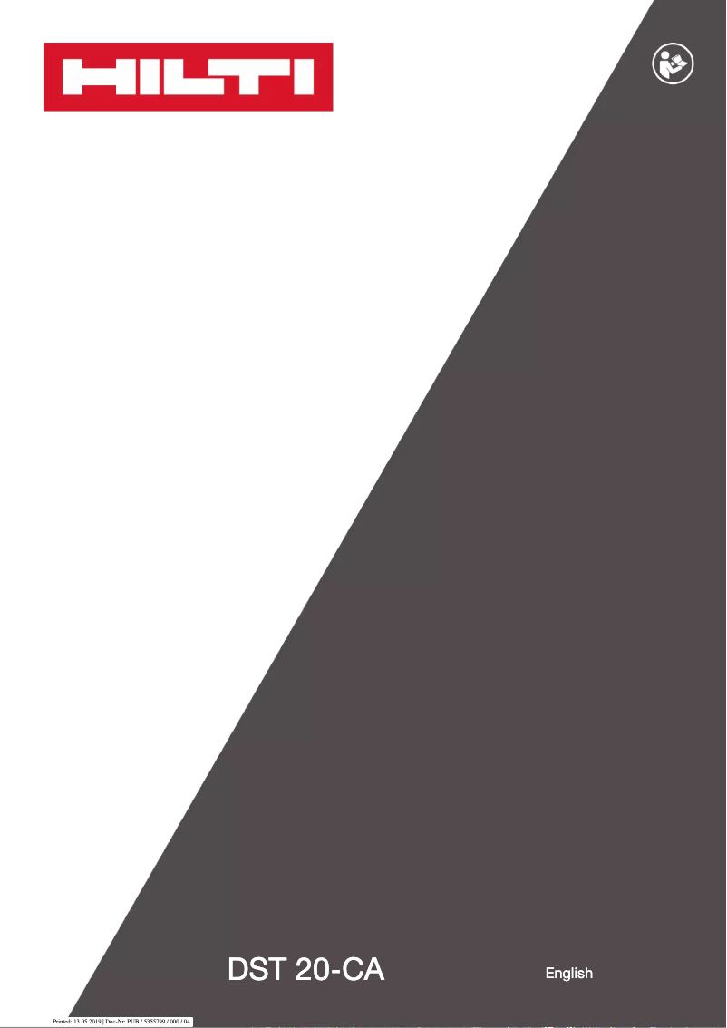 Page n°1 - Manuel utilisateur Hilti DST 20-CA
