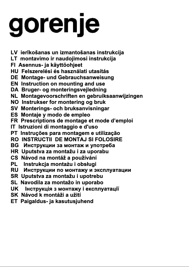 Page 1 de la notice Manuel utilisateur Gorenje DV5410X