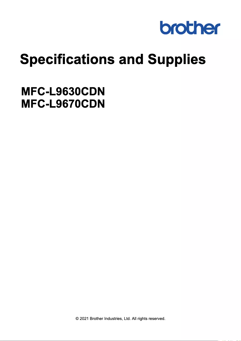 Page n°1 - Fiche technique Brother MFC-L9670CDN