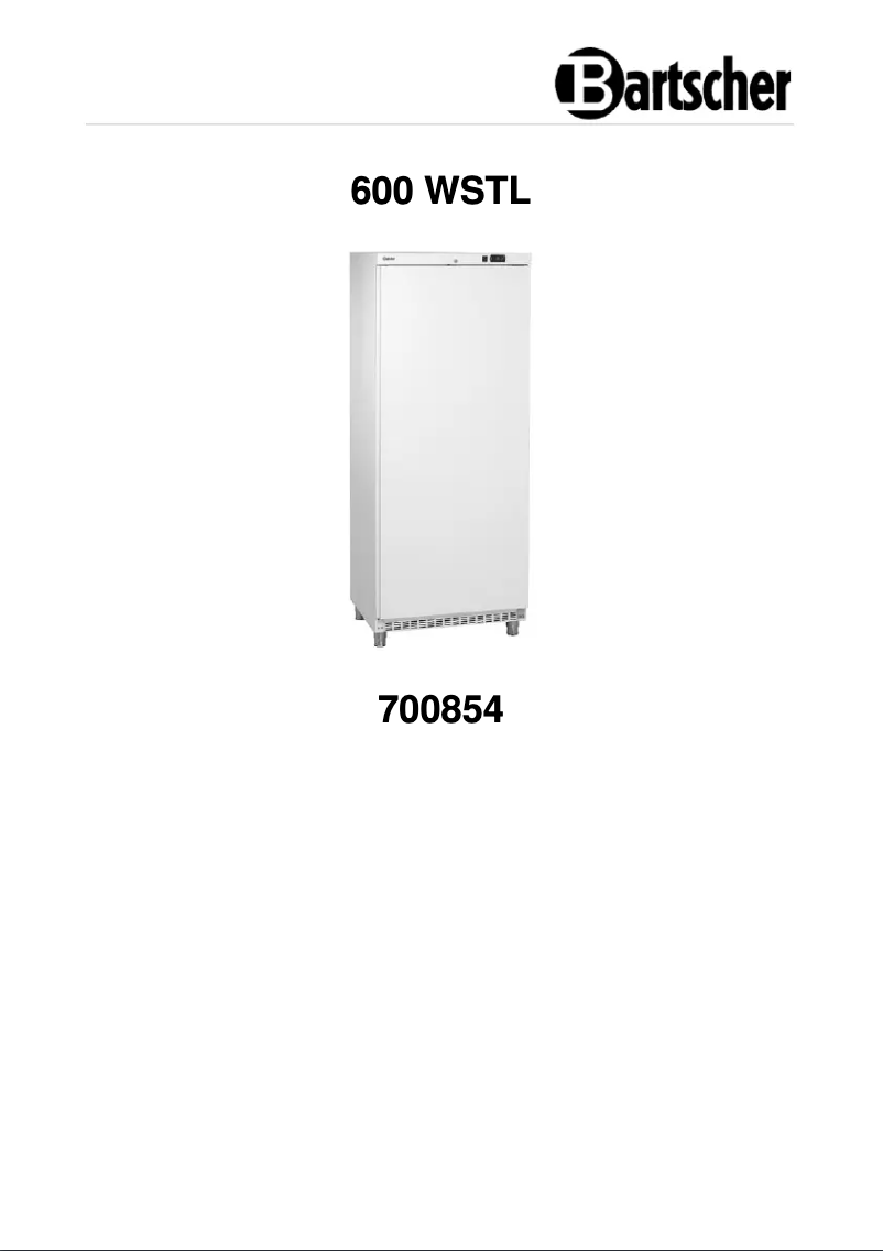 Page 1 de la notice Manuel utilisateur Bartscher 600 WSTL