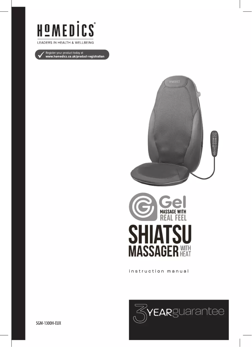 Page n°1 - Manuel utilisateur Homedics Gel Shiatsu SGM-1300H-EUX