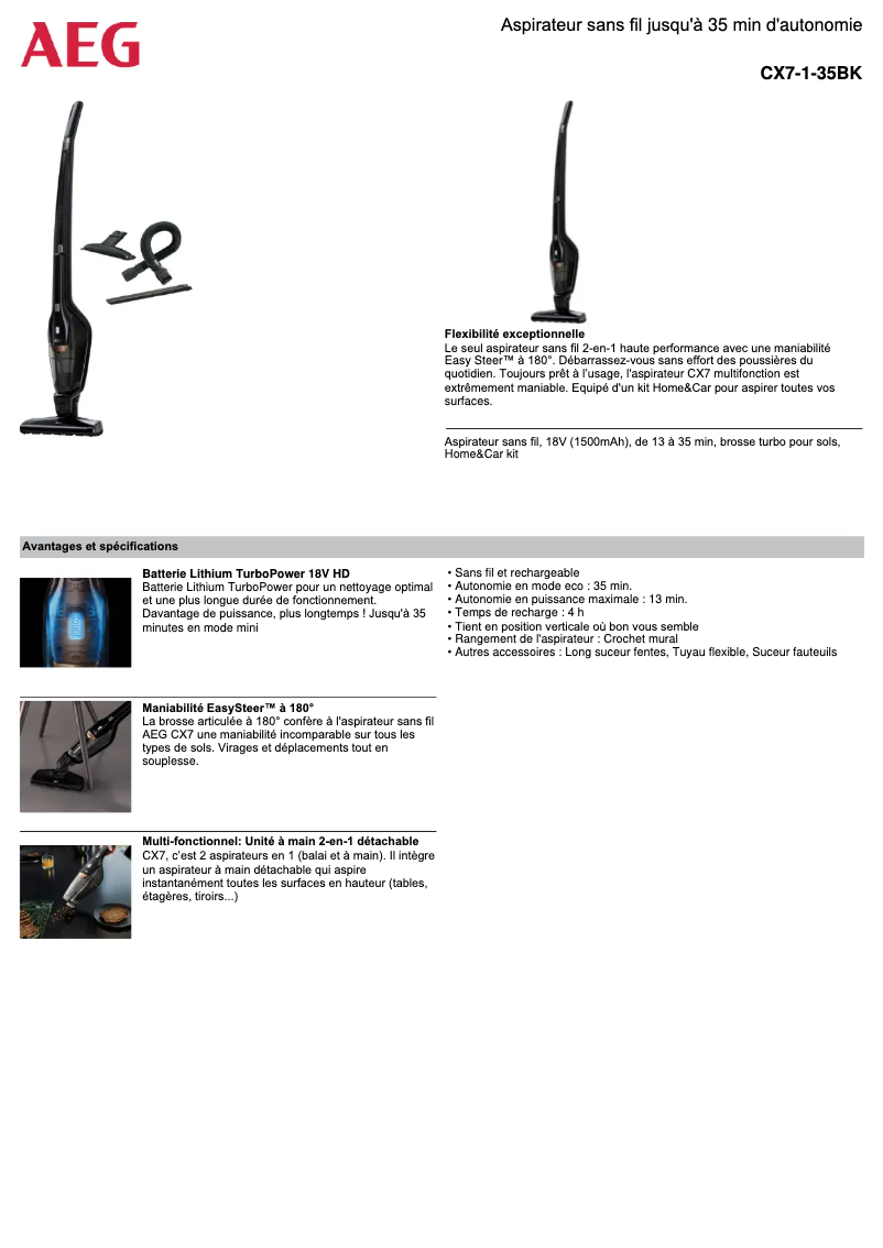 Página 1 del manual Manual de usuario AEG CX7-1-35BK