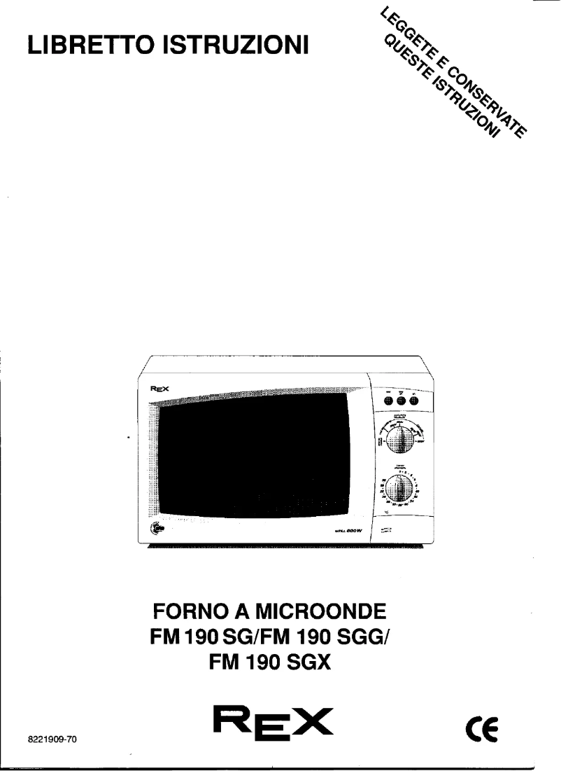 Page n°1 - Manuel utilisateur Rex FM190SGN