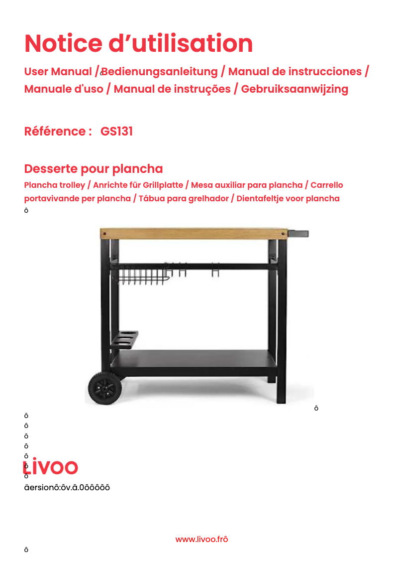 Page n°1 - Manuel utilisateur Livoo GS131