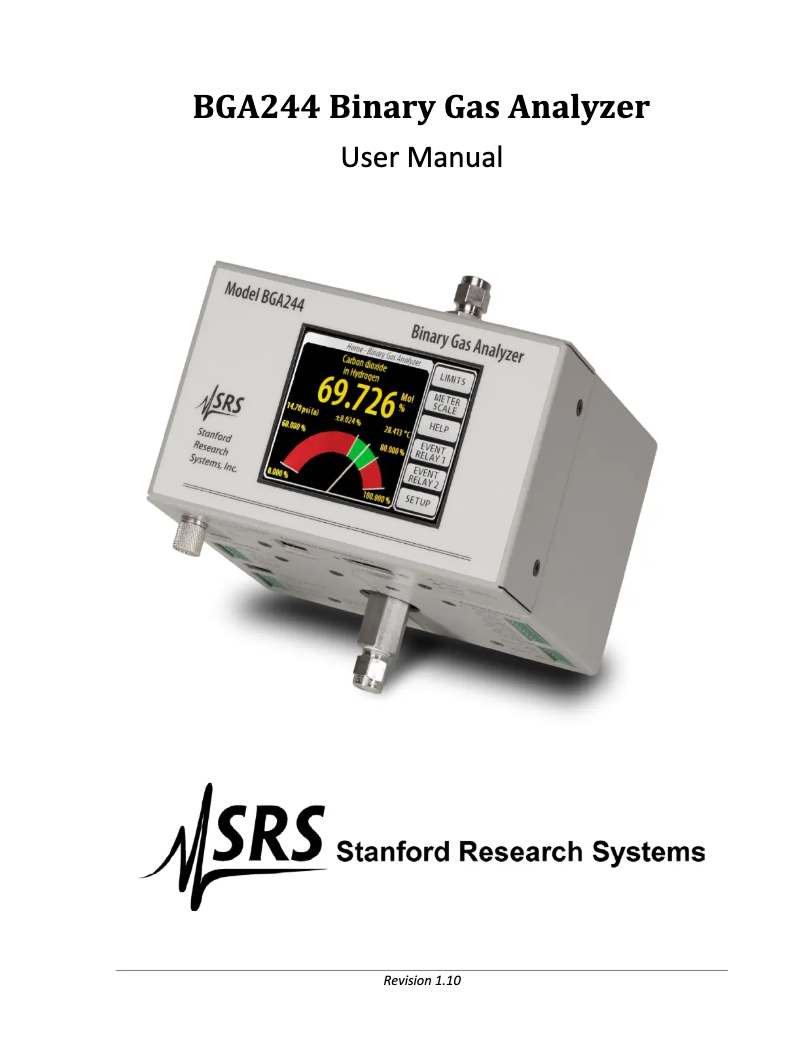 Page n°1 - Manuel utilisateur SRS BGA244