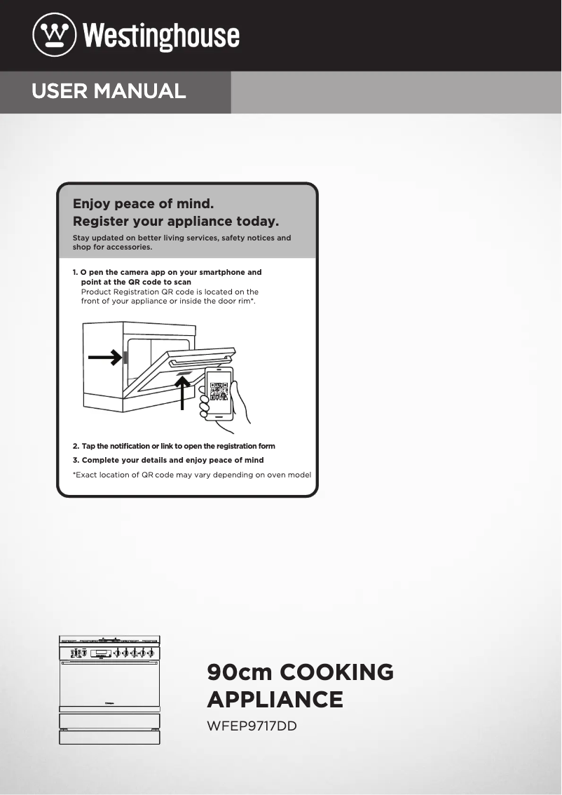 Page n°1 - Manuel utilisateur Westinghouse WFEP9717DD