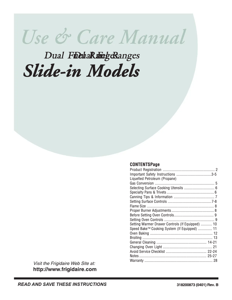 Page 1 de la notice Manuel utilisateur Frigidaire GLCS378DS