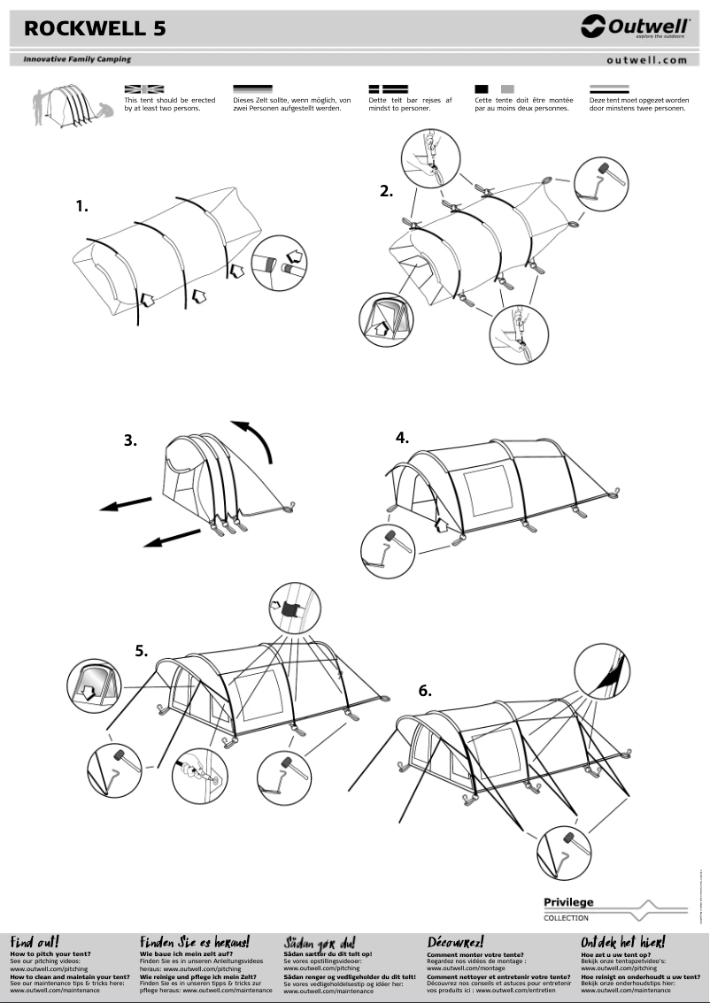 Page 1 de la notice Manuel utilisateur Outwell Rockwell 5