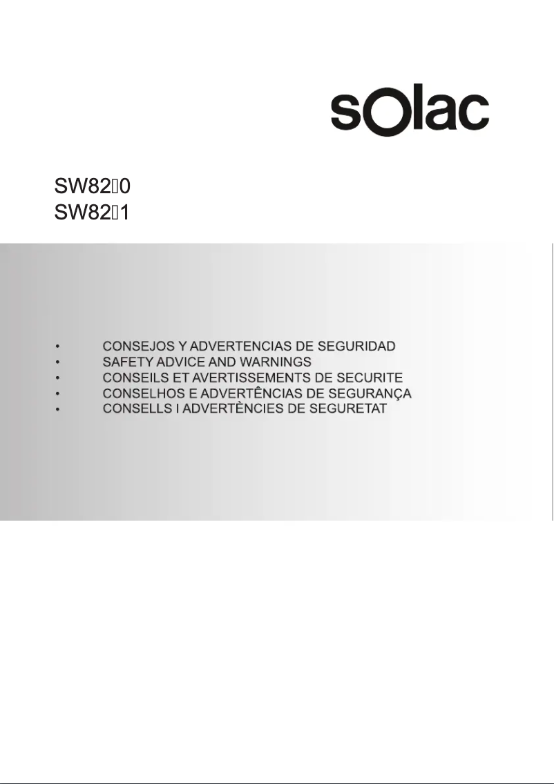 Image de la première page du manuel de l'appareil SW8221