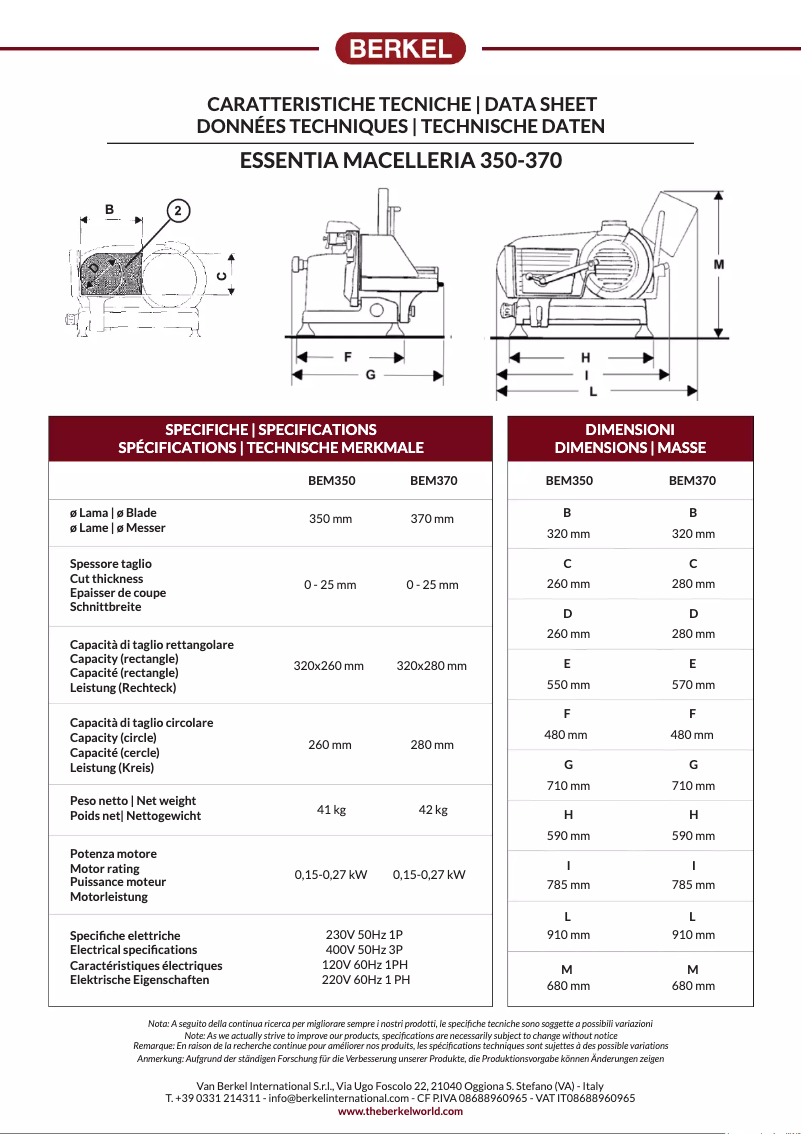 Imagen de la primera página del manual del dispositivo Essentia Macelleria BEM370