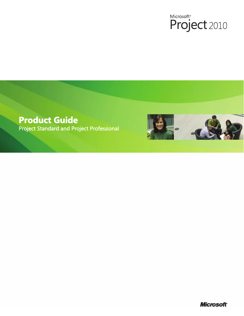 Page 1 of the manual User Manual Microsoft Project 2010