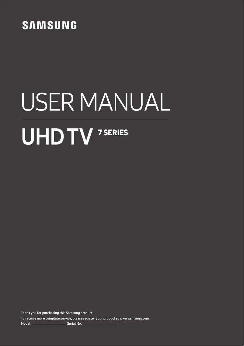 Page n°1 - Manuel utilisateur Samsung UE43RU7406U