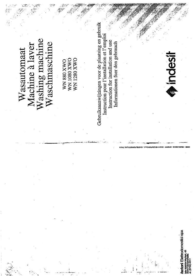 Page 1 de la notice Manuel utilisateur Indesit WN 1080 XWO
