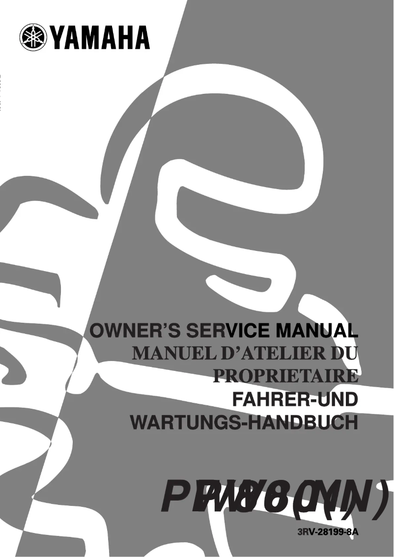 Page n°1 - Manuel utilisateur Yamaha PW80 (2000)