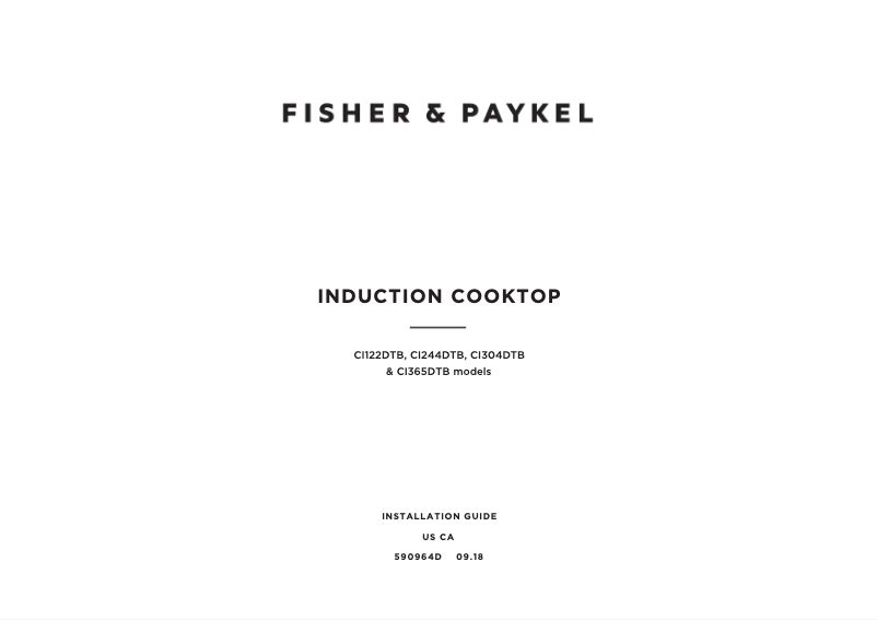 Page n°1 - Guide d'installation Fisher & Paykel CI304DTB2