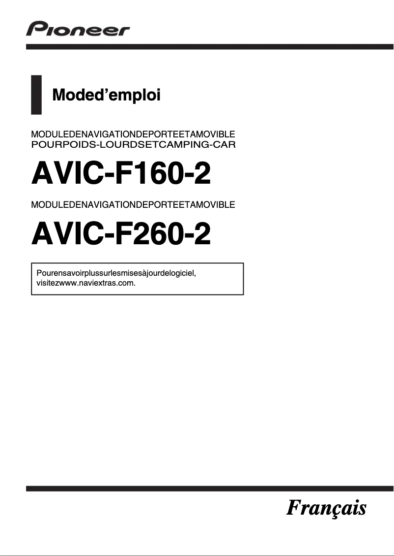 Image de la première page du manuel de l'appareil AVIC-F260-2