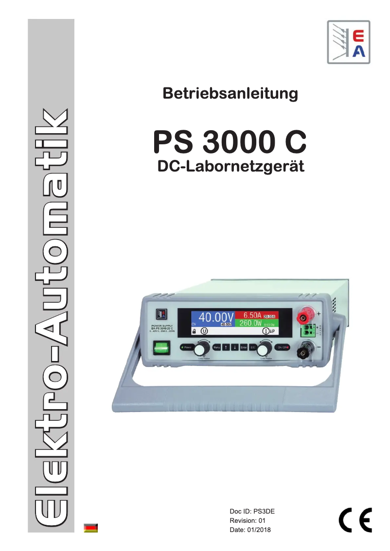 Page n°1 - Manuel utilisateur EA Elektro Automatik EA-PS 3040-40 C