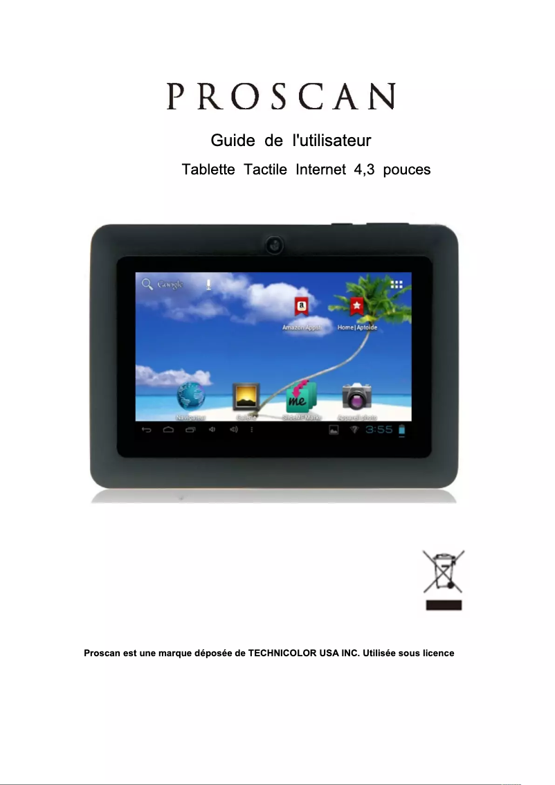 Page n°1 - Manuel utilisateur Proscan PLT4315-PL