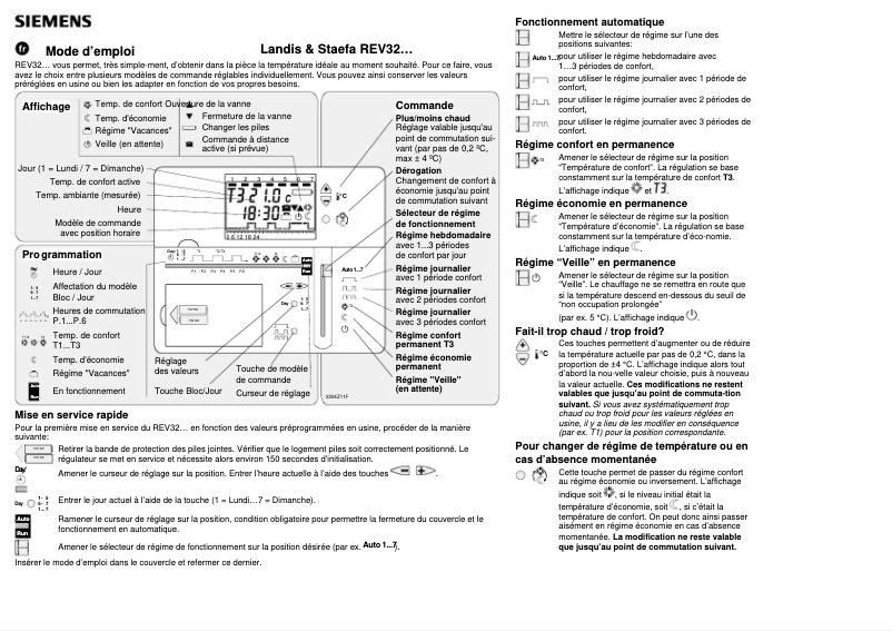Image de la première page du manuel de l'appareil REV32