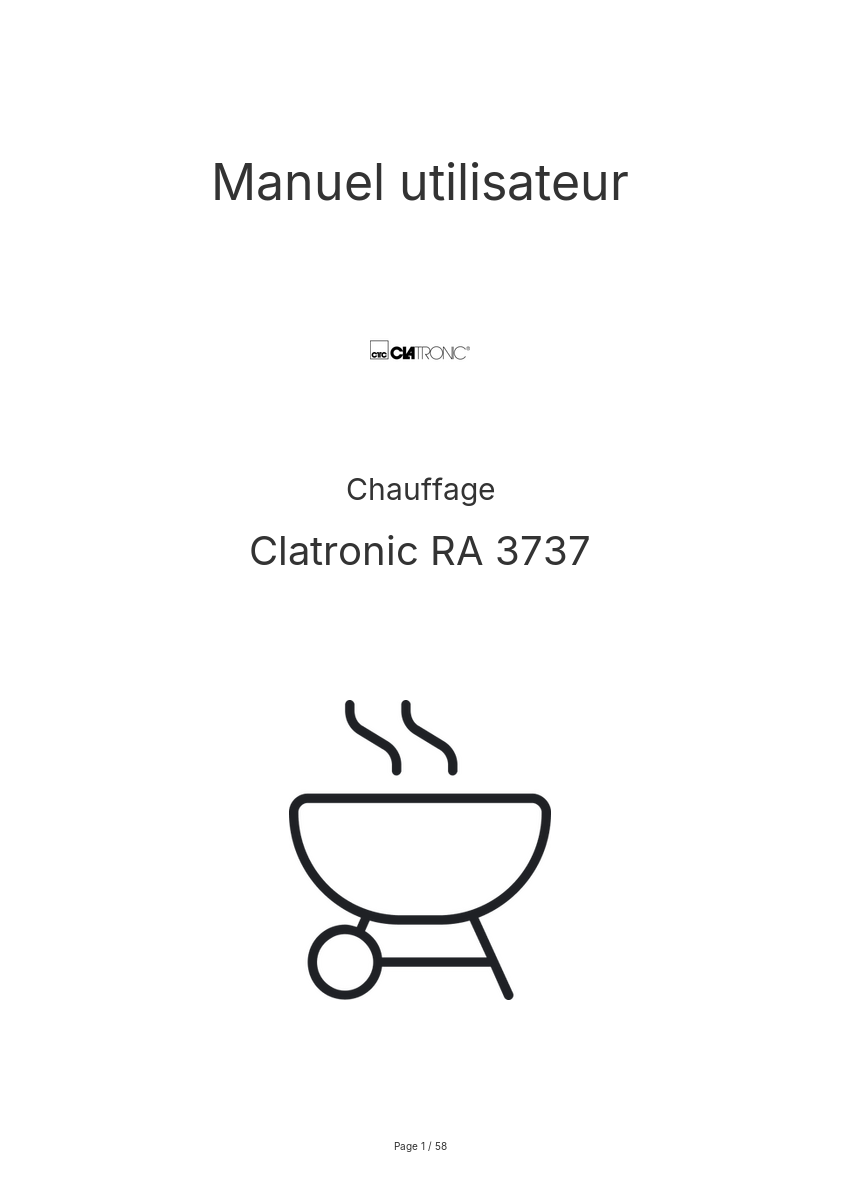 Page n°1 - Manuel utilisateur Clatronic RA 3737