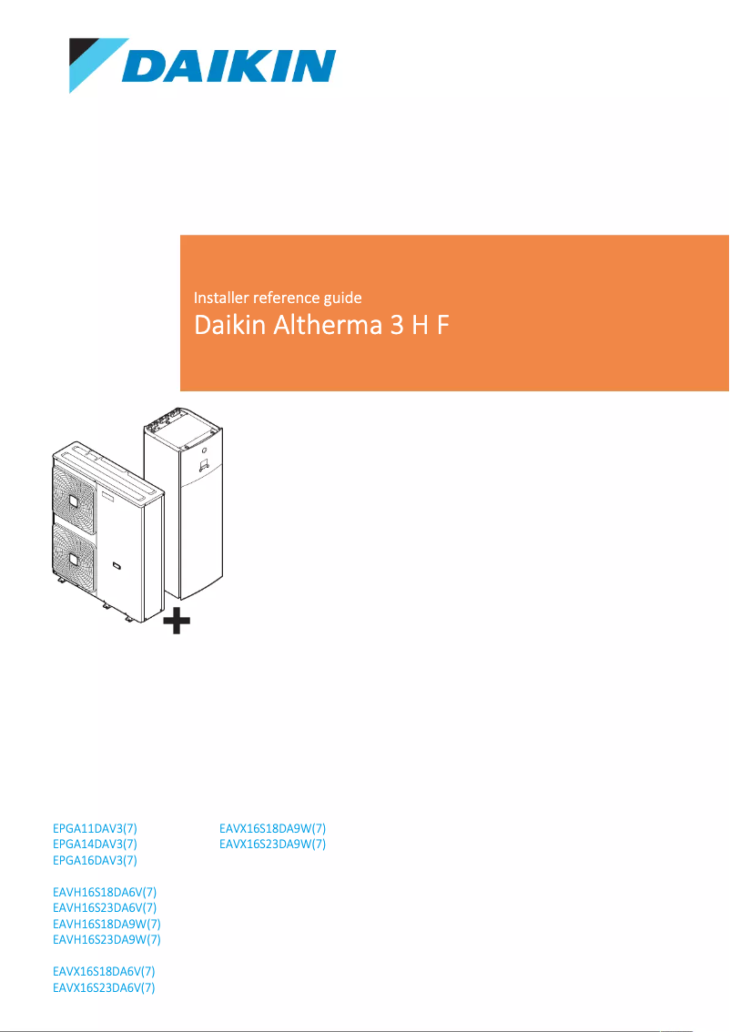 Page 1 de la notice Guide d'installation Daikin EAVX16S18DA9W