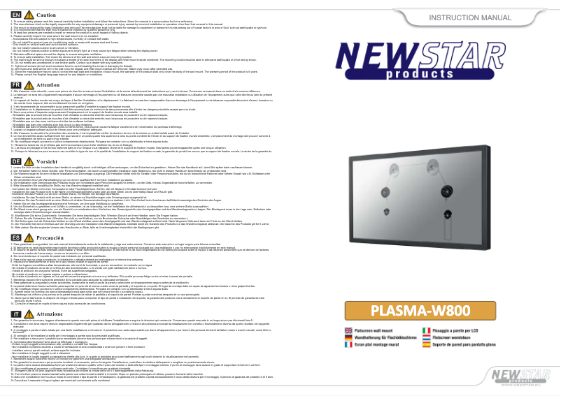 Page n°1 - Manuel utilisateur Newstar LED wall bracket
