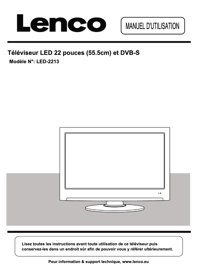 Page 1 de la notice Manuel utilisateur Lenco LED-2213