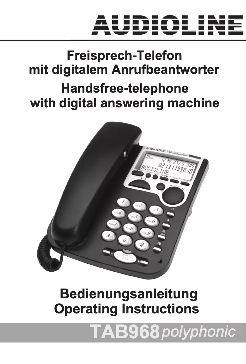 Page 1 de la notice Manuel utilisateur Audioline TAB968 Polyphonic