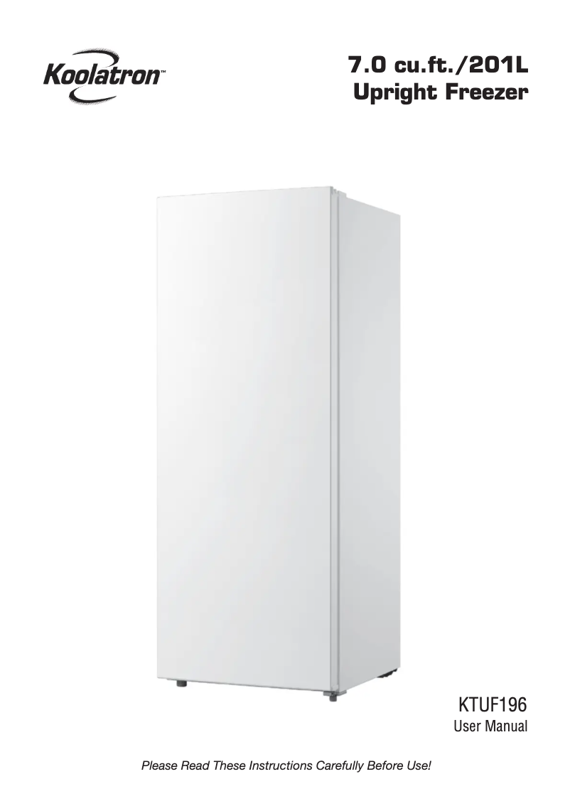 Page n°1 - Manuel utilisateur Koolatron KTUF196