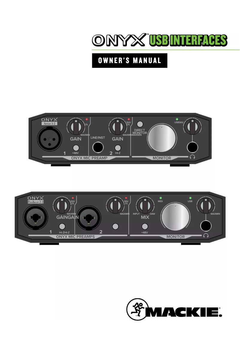 Página 1 del manual Manual de instrucciones Mackie Onyx Producer 2x2